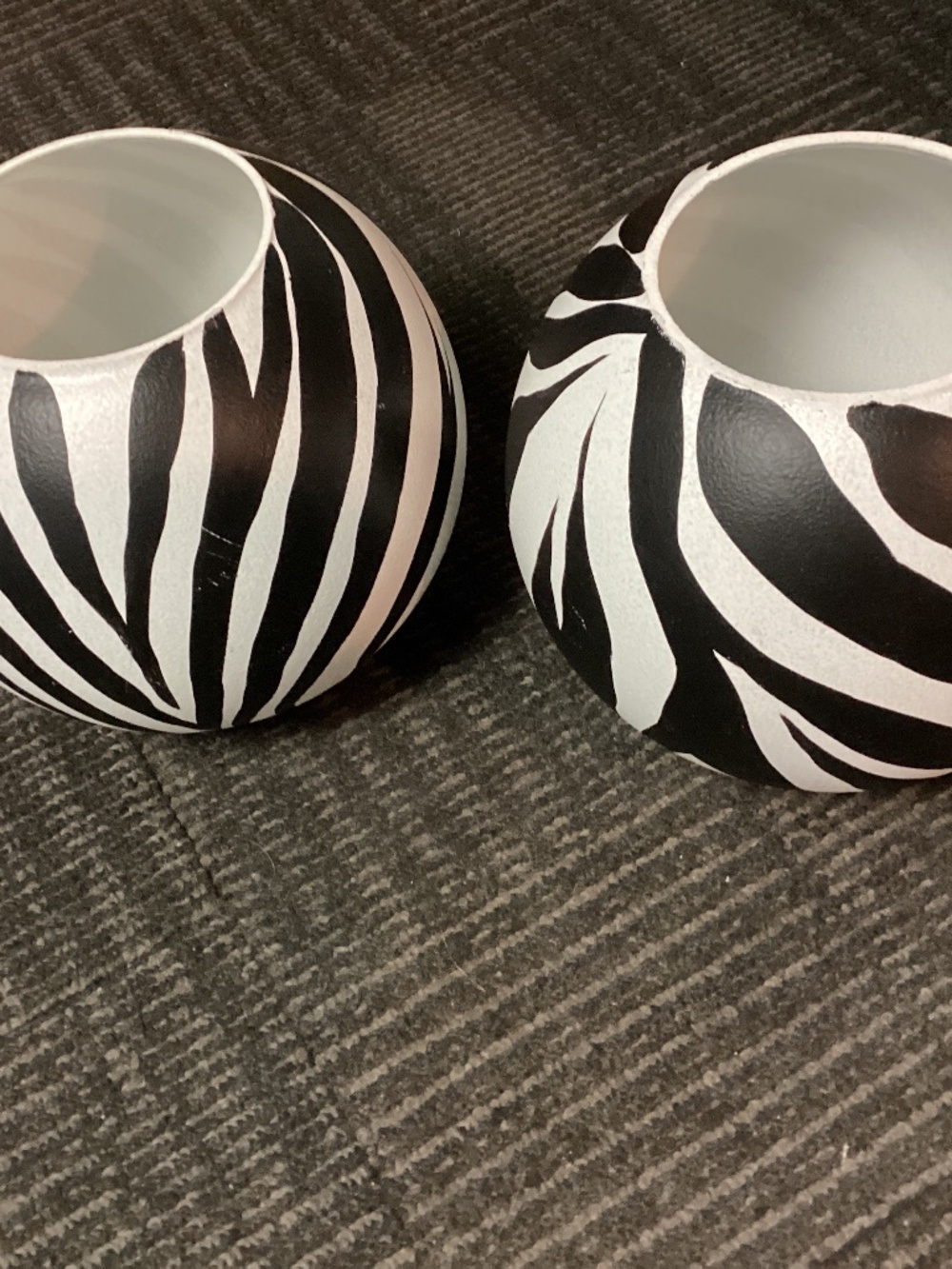 Source Unknown Black and White Zebra Decorative Bowls TWO SET STUDIO. BELARUS.